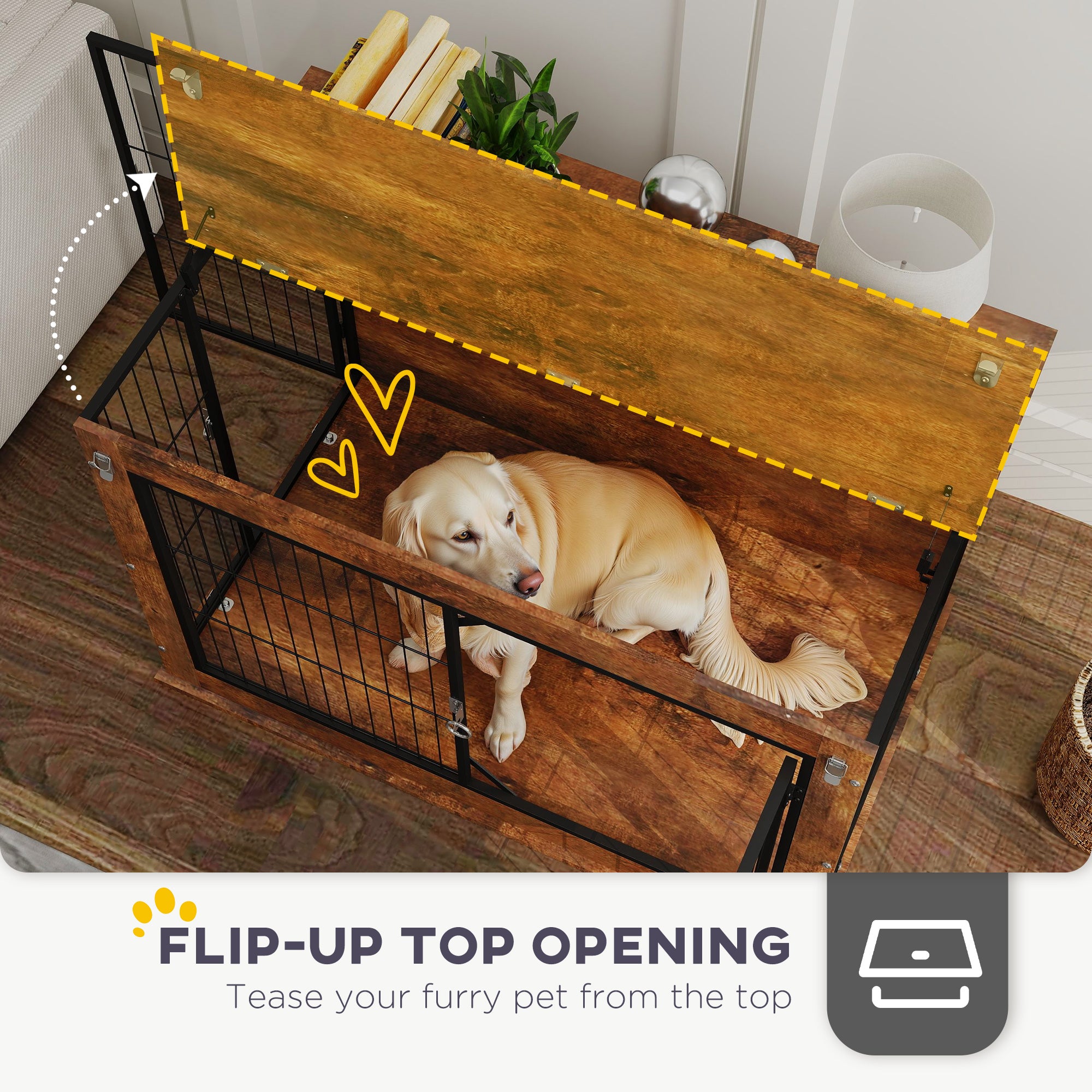 Rustic Brown Furniture Dog Crate - Purposeful Home Sanctuary | Beyond Blessed