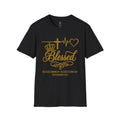 Deuteronomy 28:6 Christian T-Shirt — 'Blessed Going In & Going Out' Black