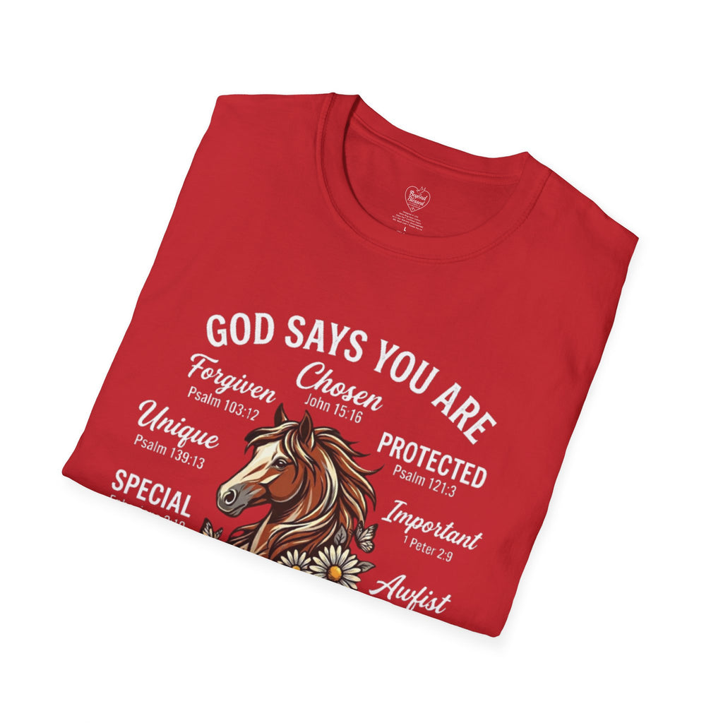 Christian T-Shirt — "God Says You Are" Inspirational Faith Tee