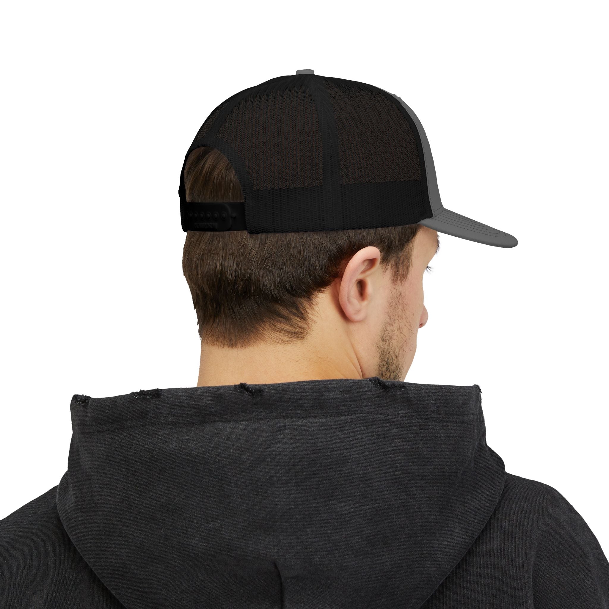 Nail Cross Embroidered Trucker Hat — Christian Snapback Cap