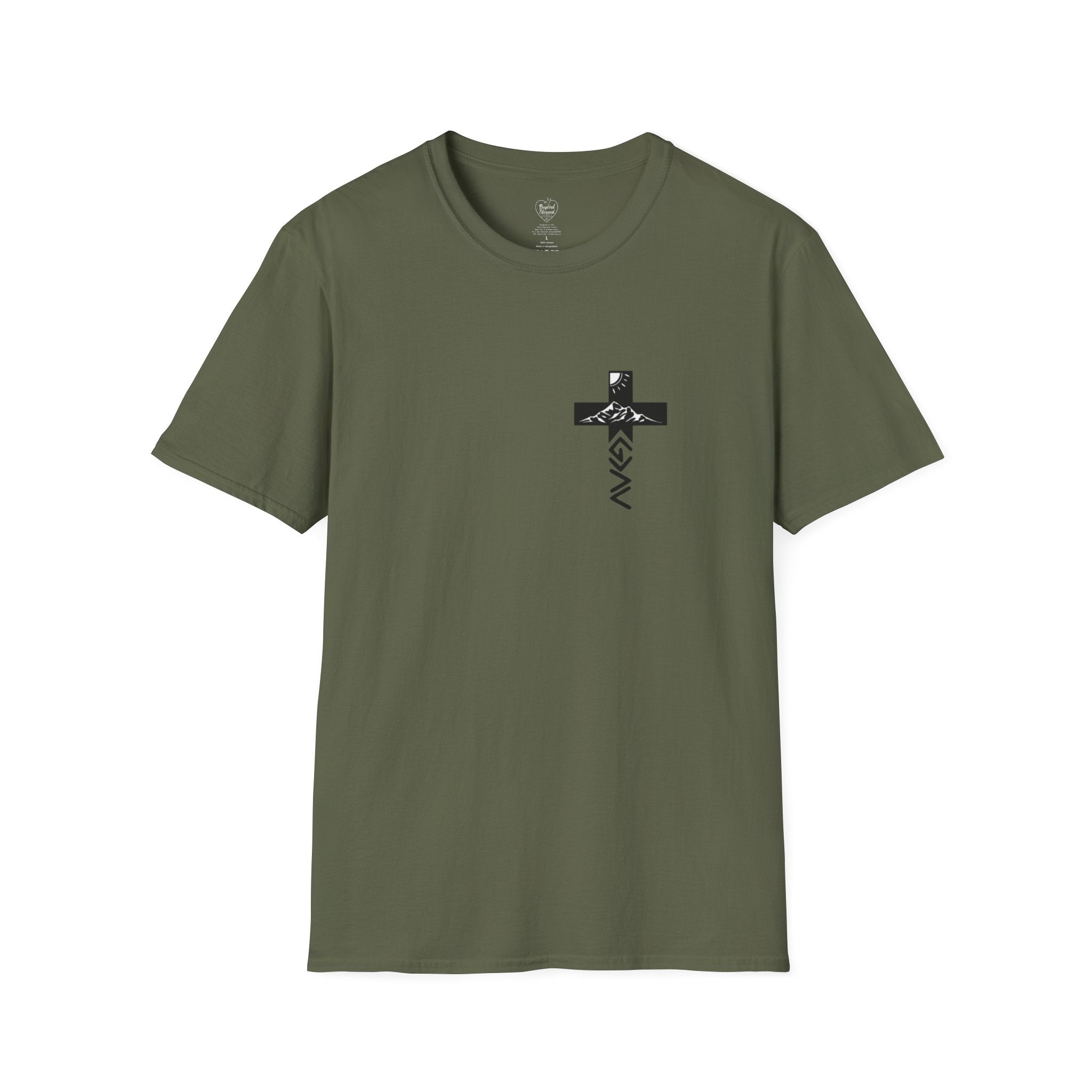 God Is Greater Than the Highs and Lows Christian T‑Shirt | Faith Shirt Military Green