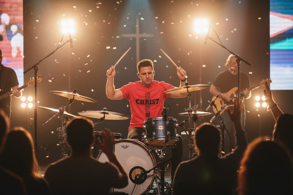 Cross Christian T‑Shirt – I Can Do All Things Through Christ Tee Red