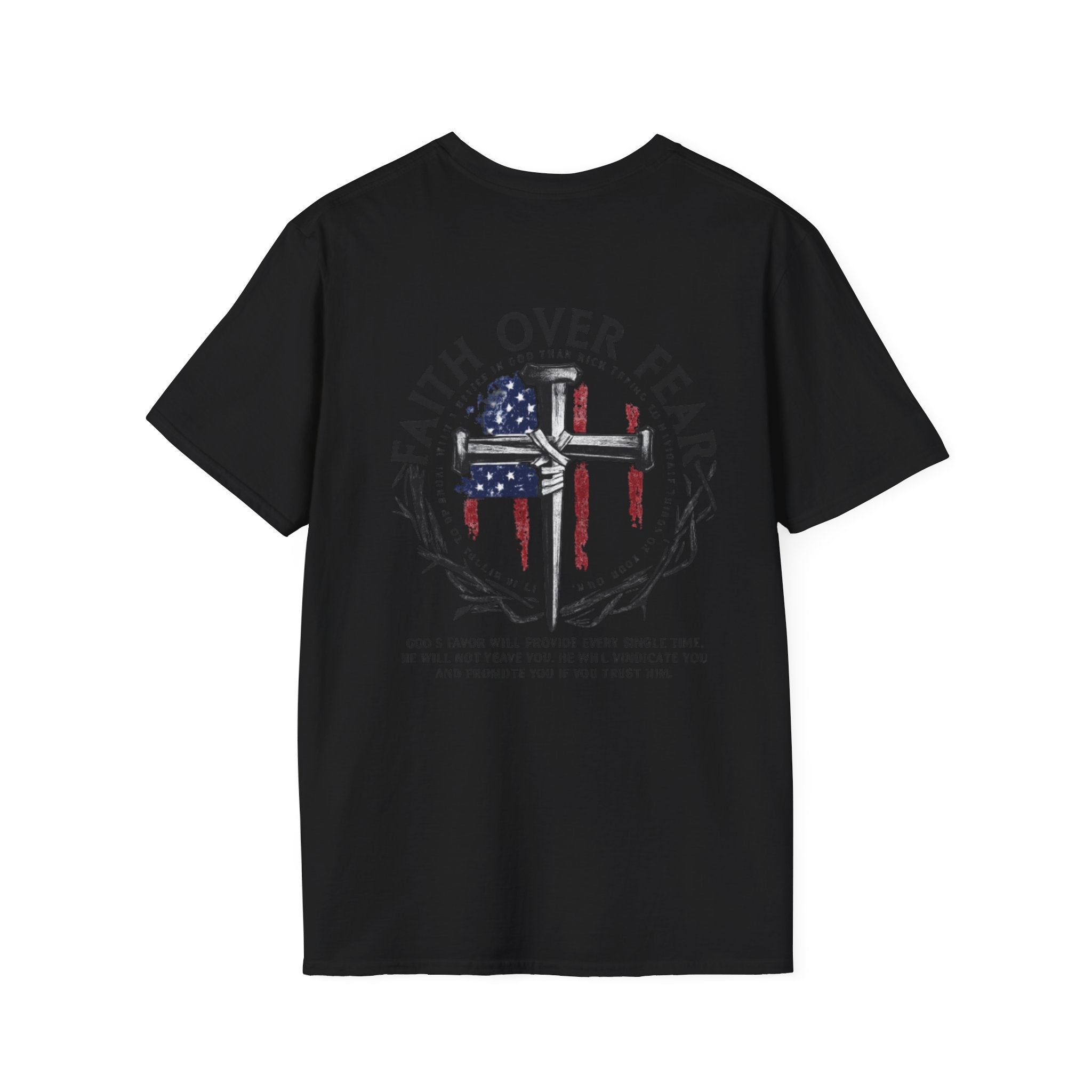Faith Over Fear Christian T-Shirt with Cross