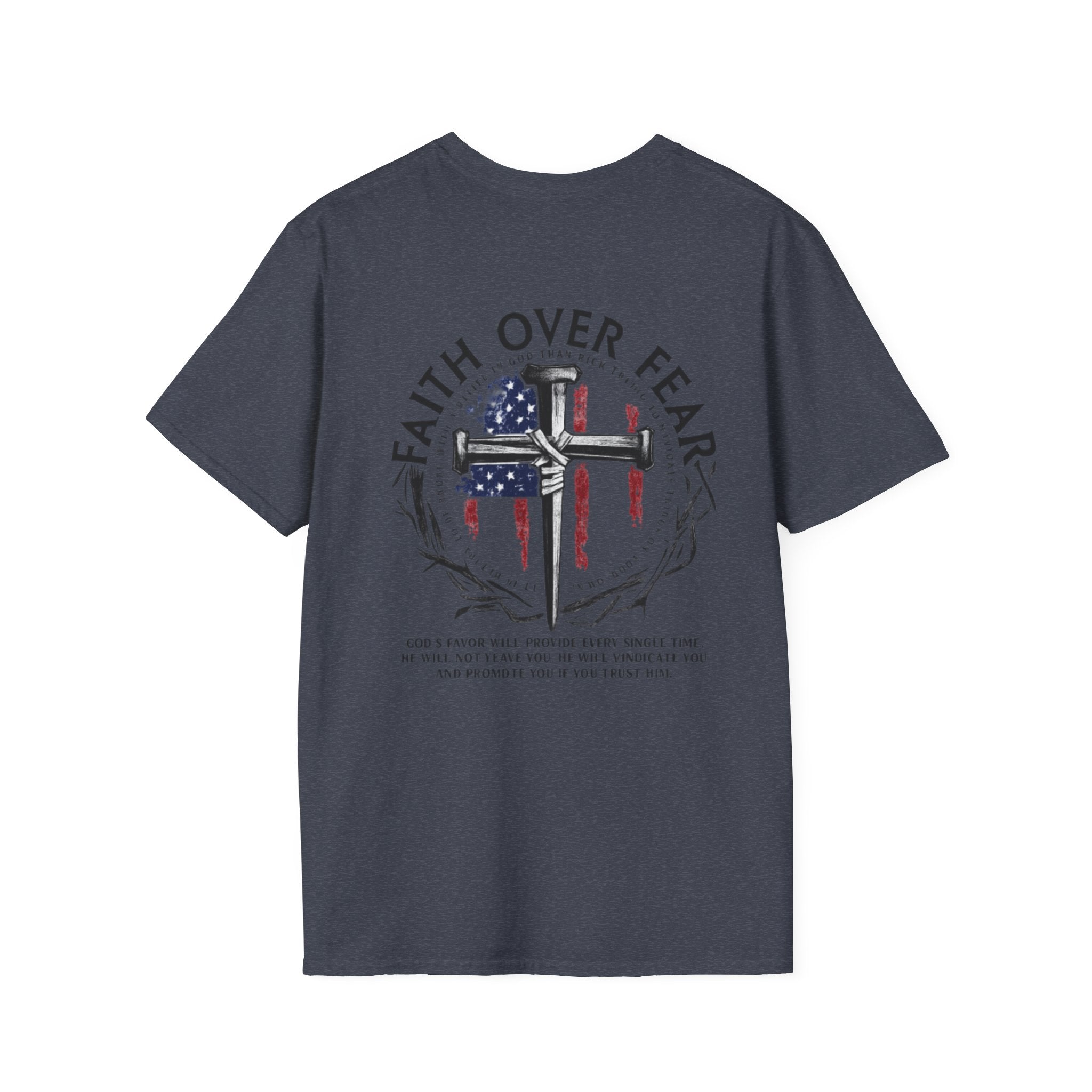 Faith Over Fear Christian T-Shirt with Cross