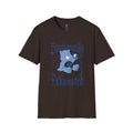 Emotionally Exhausted T-Shirt — Cute Blue Bear Graphic Tee Dark Chocolate