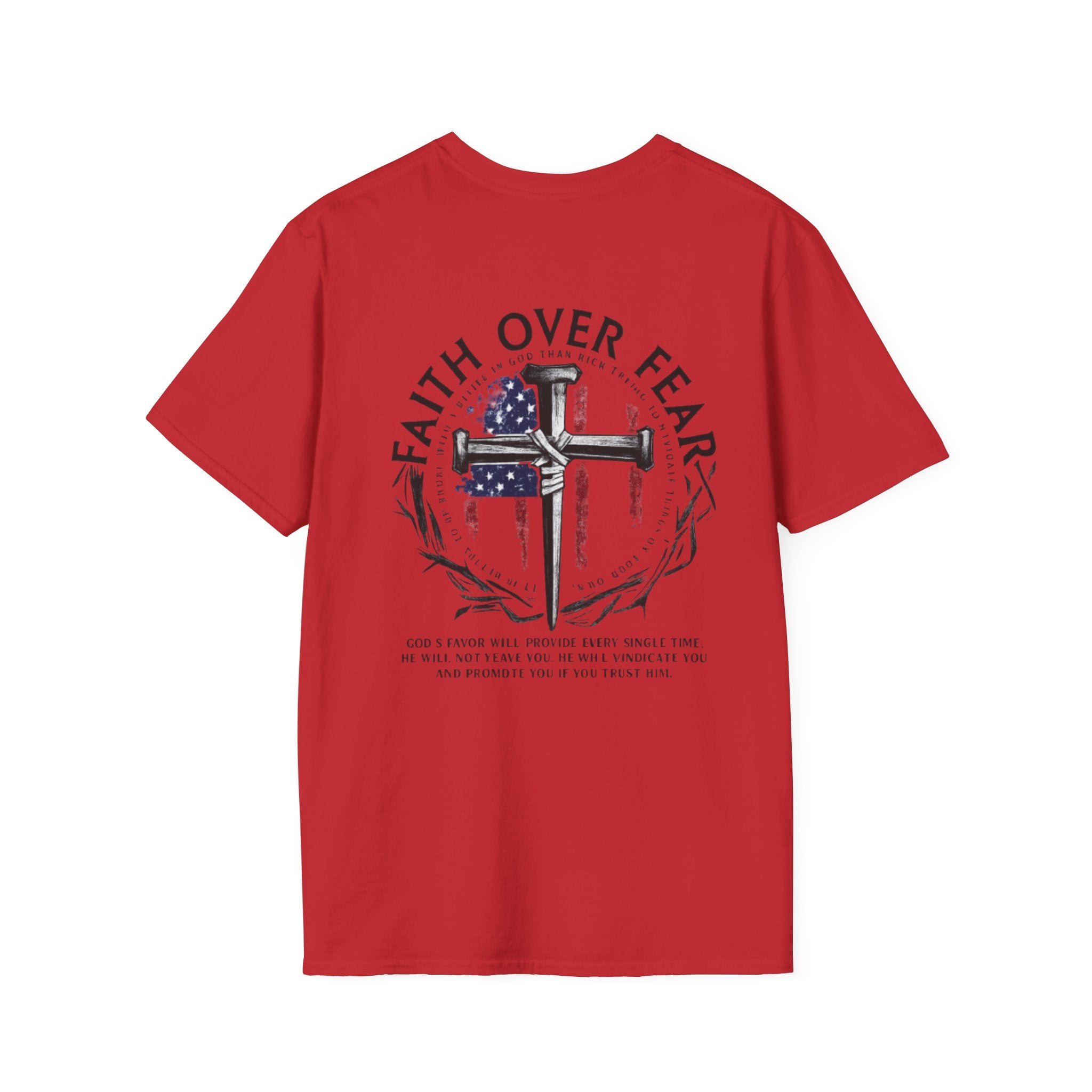 Faith Over Fear Christian T-Shirt with Cross