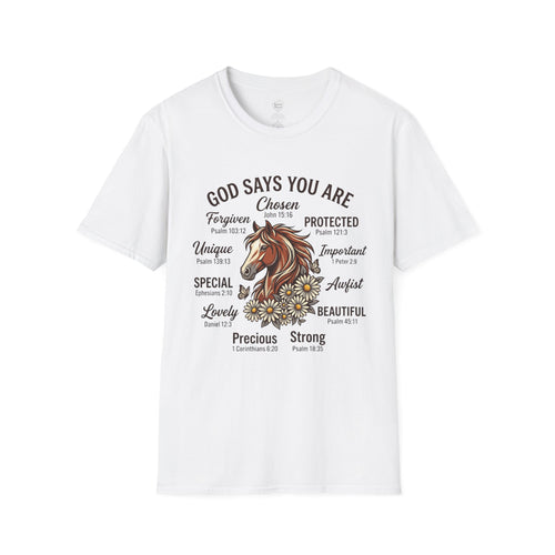 Christian T-Shirt — "God Says You Are" Inspirational Faith Tee White