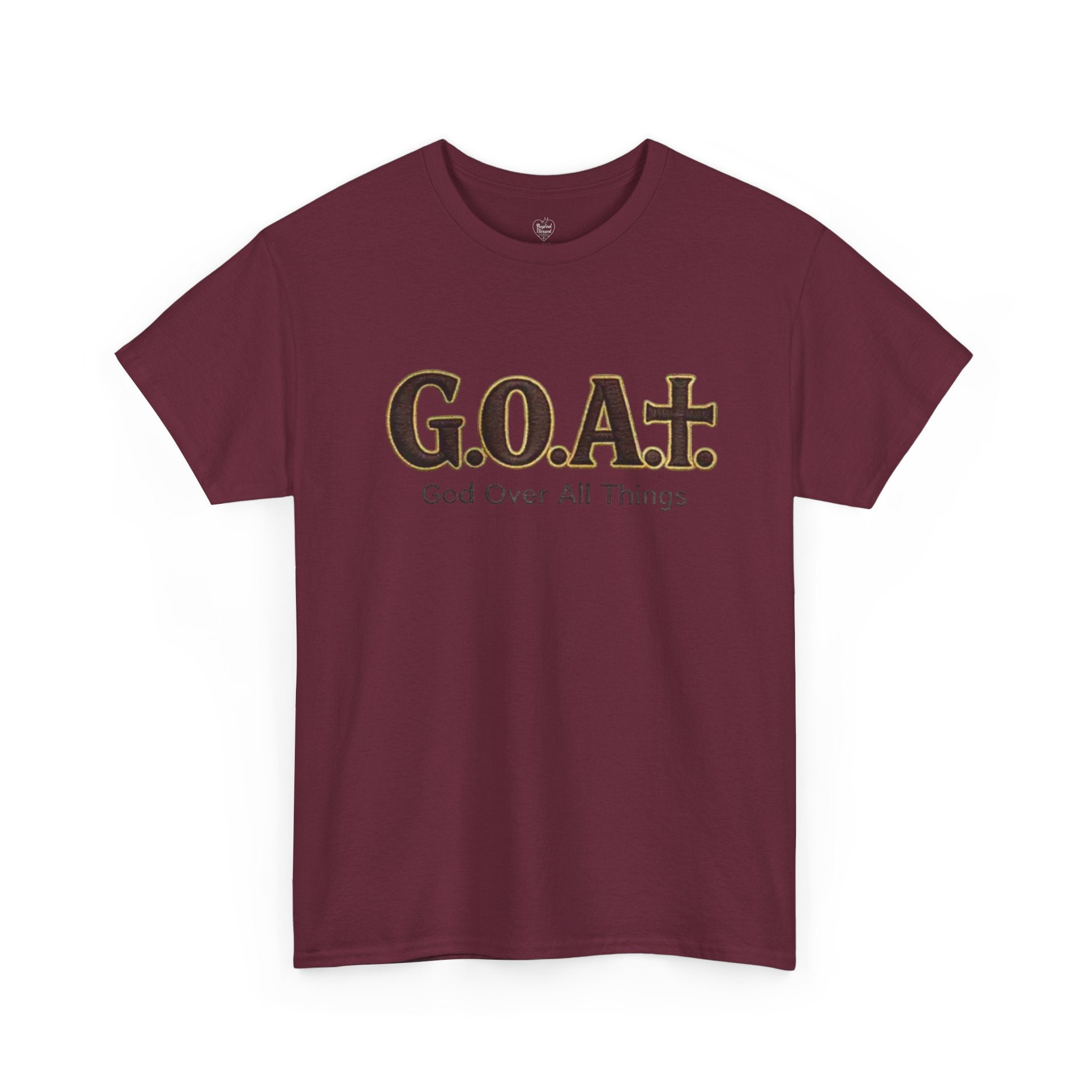 GOAT God Above All Things Christian Tee – New Design Maroon