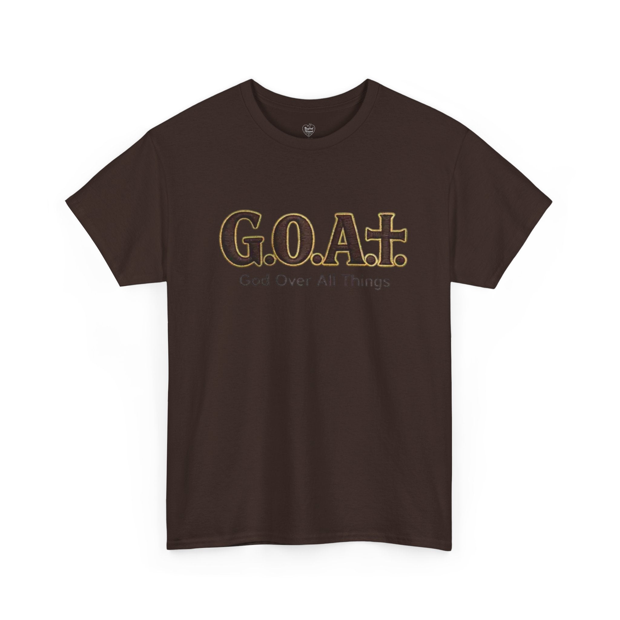GOAT God Above All Things Christian Tee – New Design Dark Chocolate