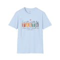 1 Corinthians 5:7 "I Will Walk by Faith" Christian T-Shirt Light Blue