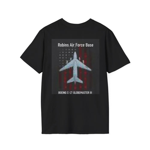 C17 Globemaster 3 Robins Air Force Base T-Shirt 562 AMXG Black