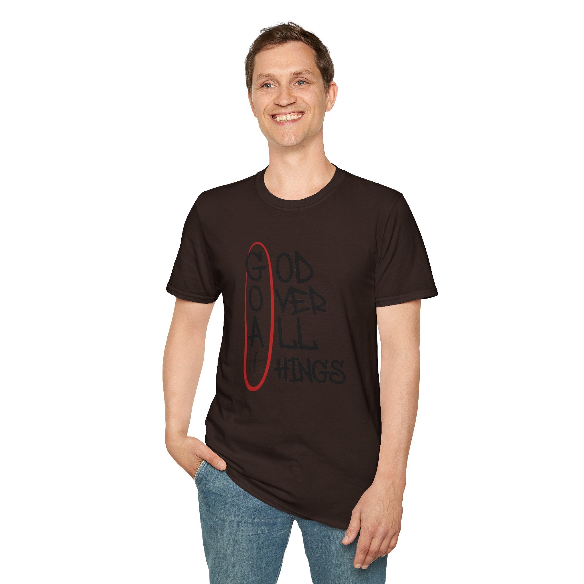 God Over All Things Christian T-Shirt — Goat Design 3