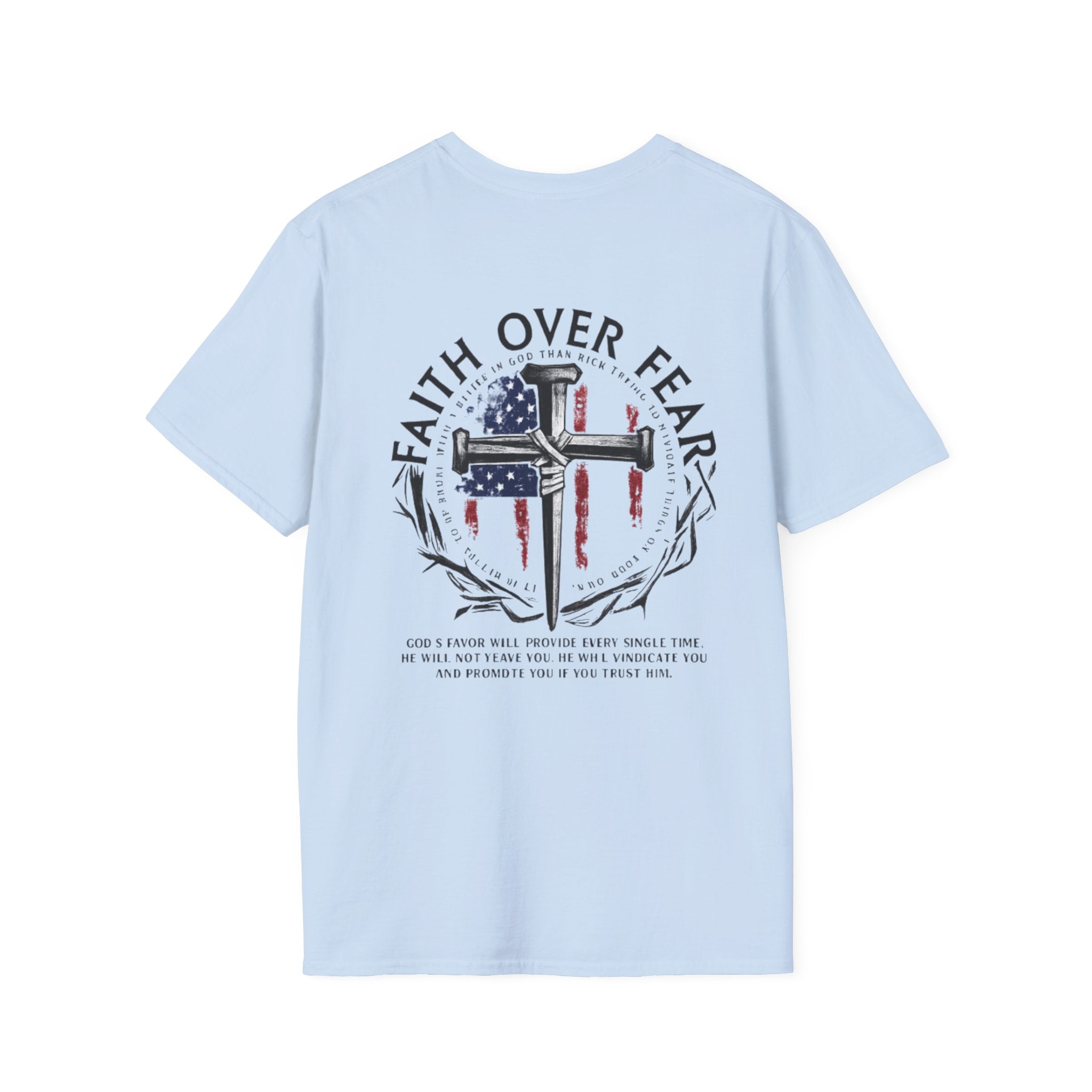 Faith Over Fear Christian T-Shirt with Cross