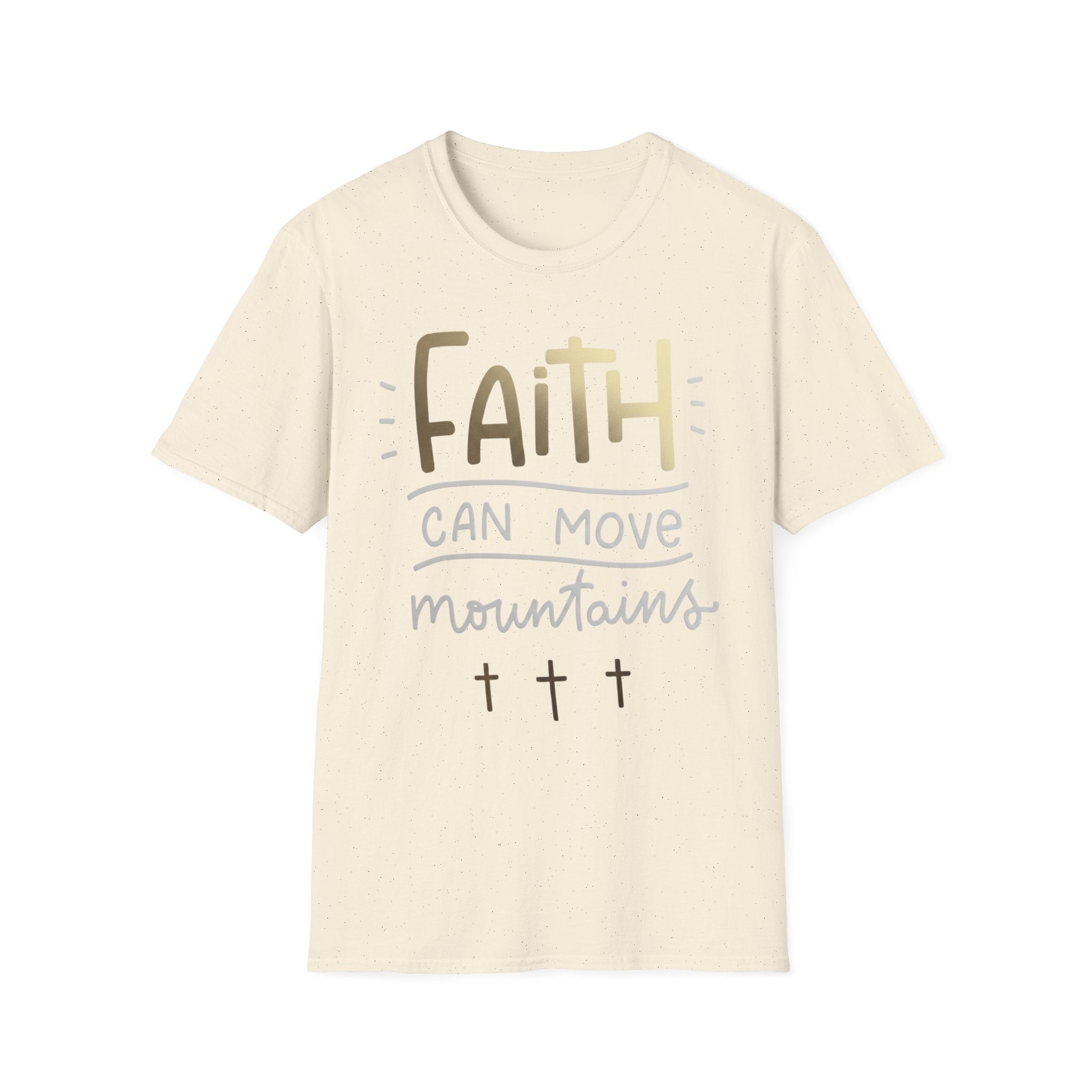 Faith Can Move Mountains T‑Shirt | Christian Scripture Tee Matthew 17:20 Natural