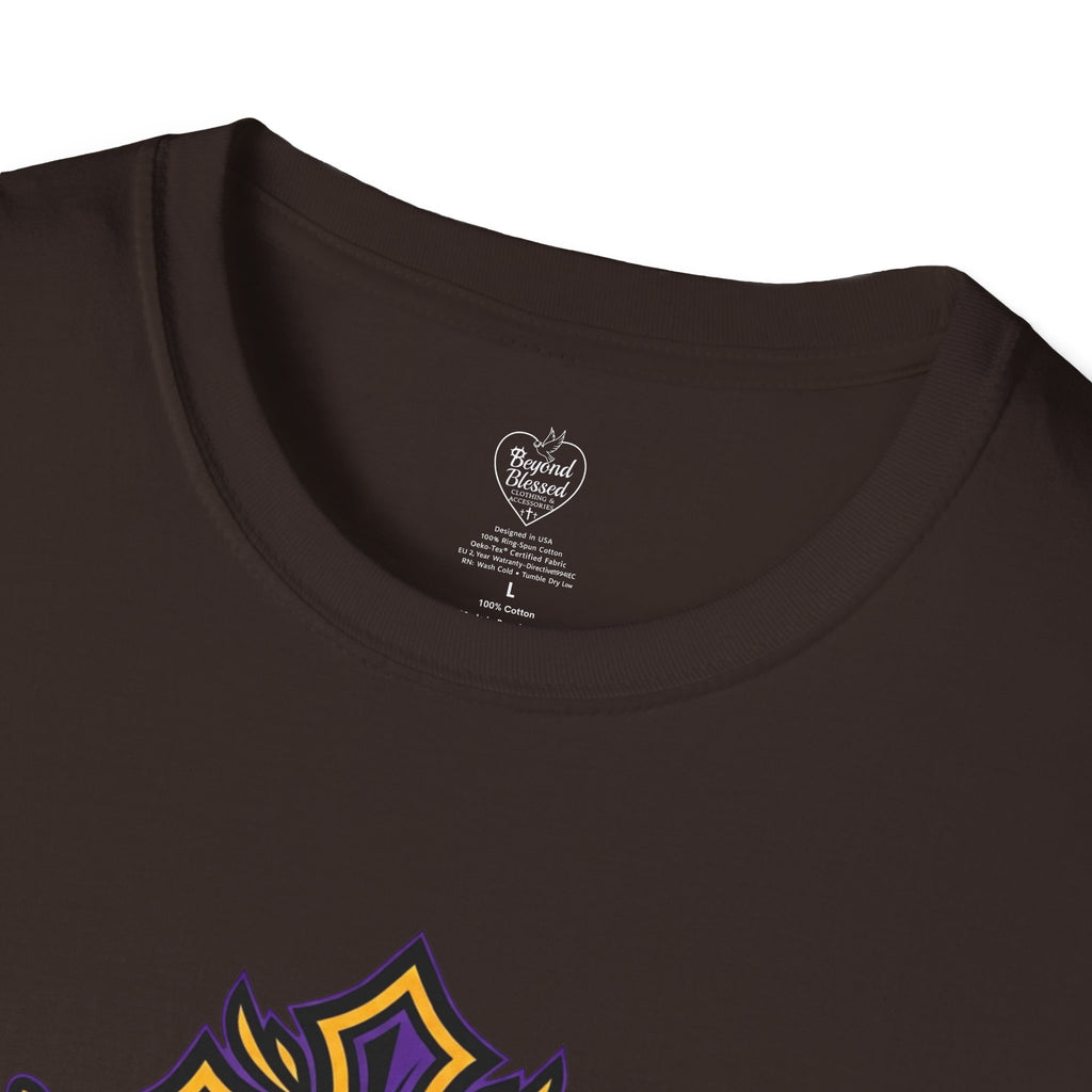 Jesus Christian T-Shirt — Purple & Gold Faith Tee