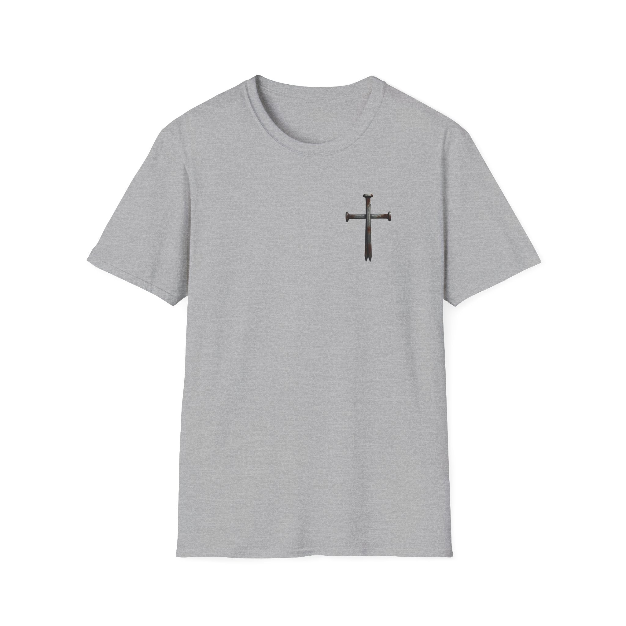 Faith Over Fear Christian T-Shirt with Cross Sport Grey