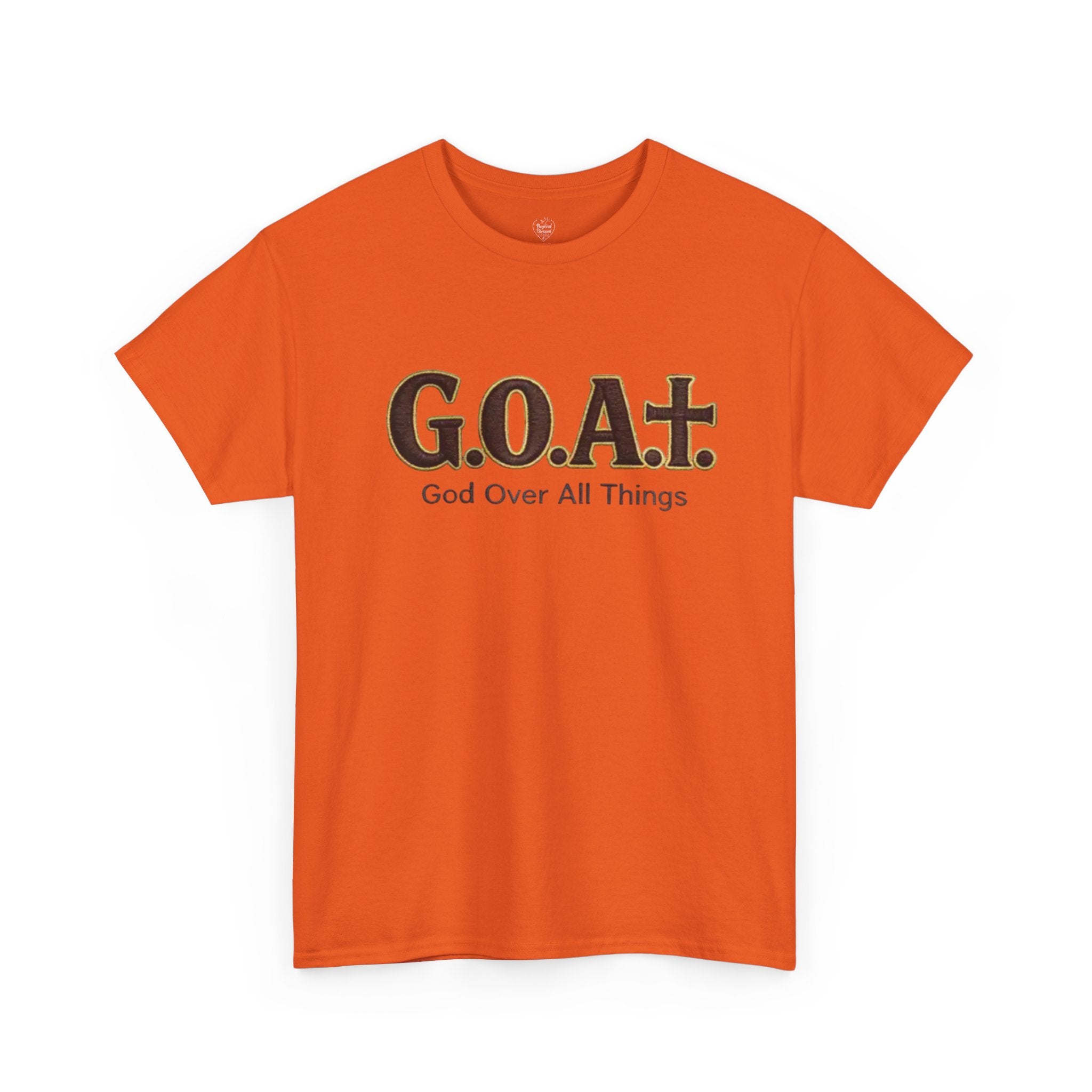 GOAT God Above All Things Christian Tee – New Design Orange