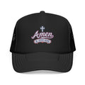 Amen 'In Jesus Name' Embroidered Trucker Hat — Atlanta A. Snapback