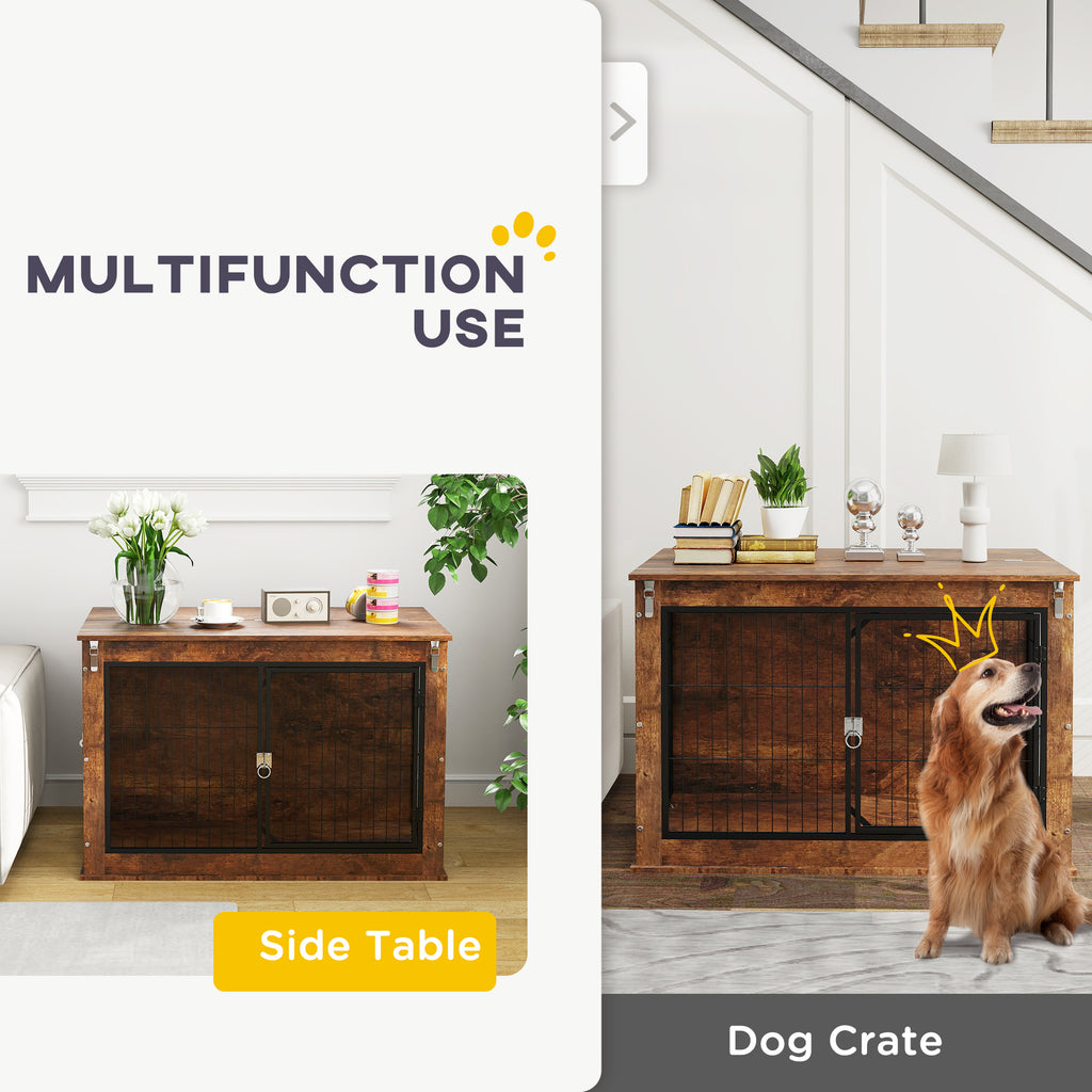 Rustic Brown Furniture Dog Crate - Purposeful Home Sanctuary | Beyond Blessed